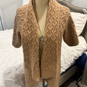 Calypso St. Barth Cable Knit Cardigan in Brown